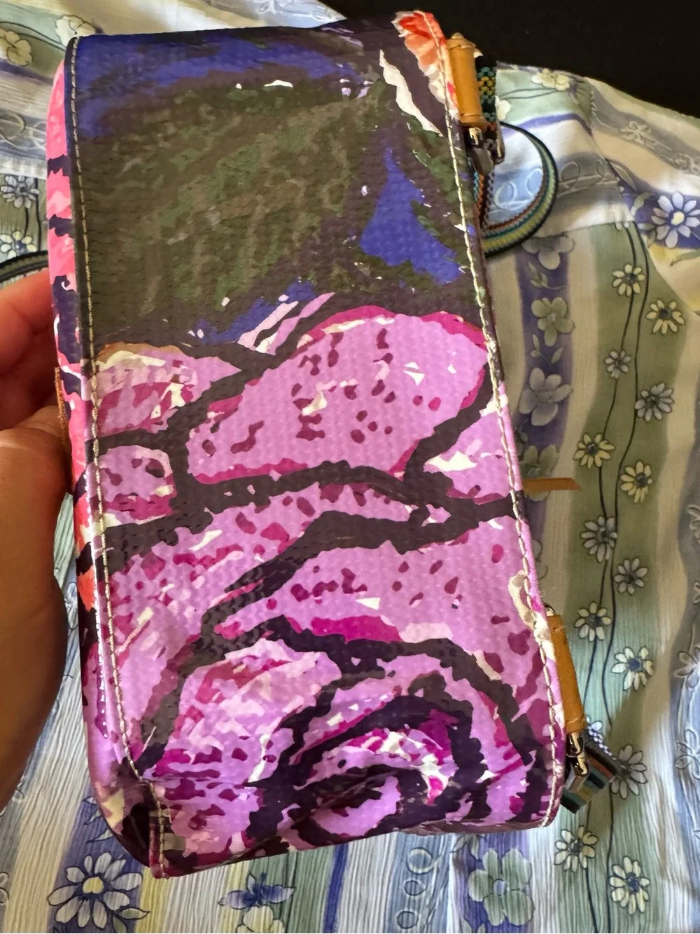 Consuela Blue Floral Dome Backpack with Pink Accents